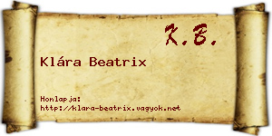 Klára Beatrix névjegykártya