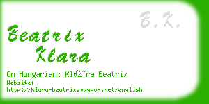beatrix klara business card